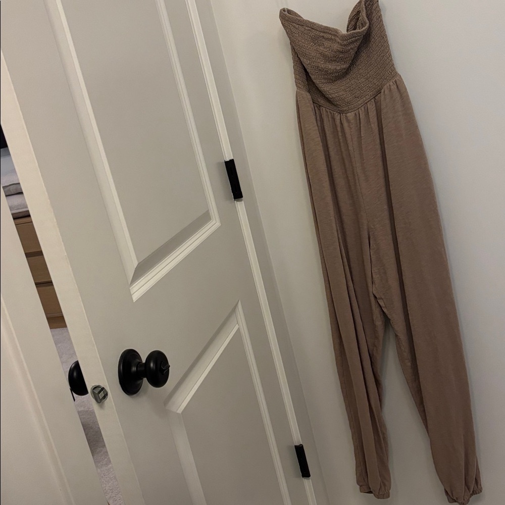 American Eagle Outfitters Tan Jumpsuit